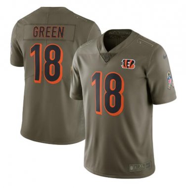 A.J. Green #18 Cincinnati Bengals Salute to Service Limited Player Jersey Men's Olive