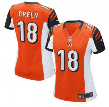 A.J. Green #18 Cincinnati Bengals Game Player Jersey Women's Orange
