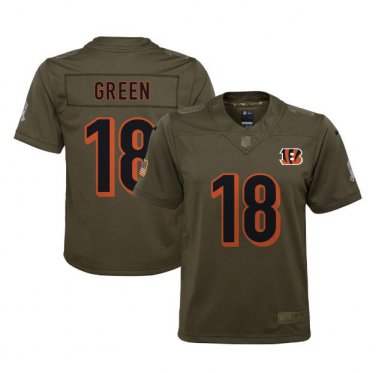 A.J. Green #18 Cincinnati Bengals Salute to Service Limited Player Jersey Youth Olive