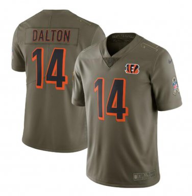 Andy Dalton #14 Cincinnati Bengals Salute to Service Limited Player Jersey Men's Olive