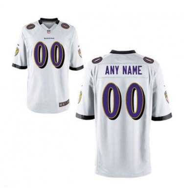 Custom Baltimore Ravens Game Player Jersey Men's White
