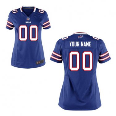 Custom Buffalo Bills Game Player Jersey Women's Royal