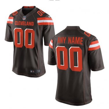 Custom Cleveland Browns Game Player Jersey Men's Brown