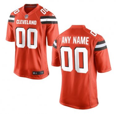 Custom Cleveland Browns Game Player Jersey Men's Orange