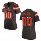Custom Cleveland Browns Game Player Jersey Women's Brown