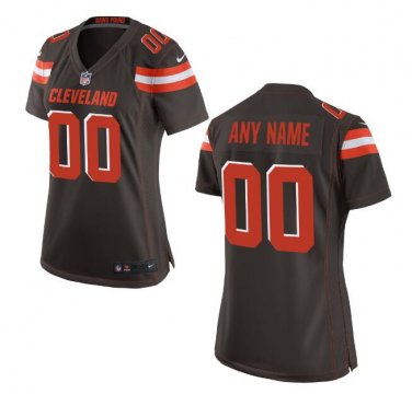Custom Cleveland Browns Game Player Jersey Women's Brown