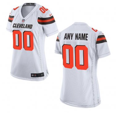 Custom Cleveland Browns Game Player Jersey Women's White
