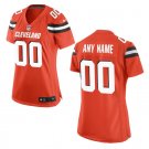 Custom Cleveland Browns Game Player Jersey Women's Orange