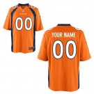 Custom Denver Broncos Game Player Jersey Men's Orange