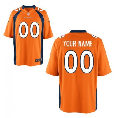 Custom Denver Broncos Game Player Jersey Men's Orange
