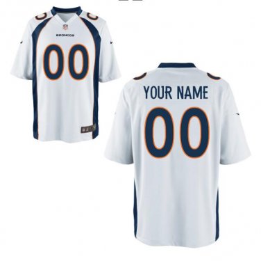 Custom Denver Broncos Game Player Jersey Men's White