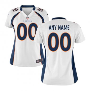Custom Denver Broncos Game Player Jersey Women's White