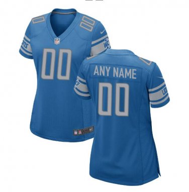 Custom Detroit Lions Game Player Jersey Women's Blue