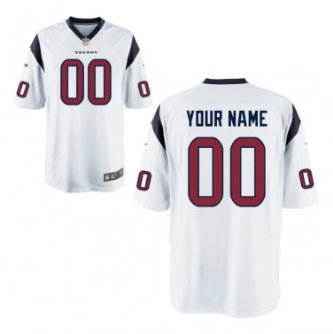 Custom Houston Texans Game Player Jersey Men's White