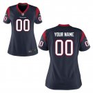 Custom Houston Texans Game Player Jersey Women's Navy