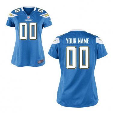 Custom Los Angeles Chargers Game Player Jersey Women's Blue