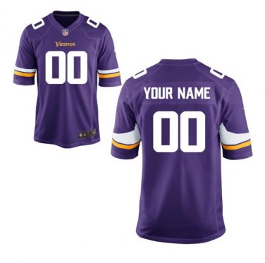 Custom Minnesota Vikings Game Player Jersey Men's Purple