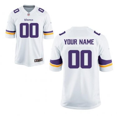 Custom Minnesota Vikings Game Player Jersey Men's White