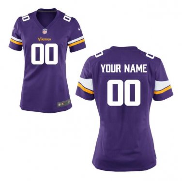 Custom Minnesota Vikings Game Player Jersey Women's Purple