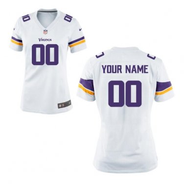 Custom Minnesota Vikings Game Player Jersey Women's White