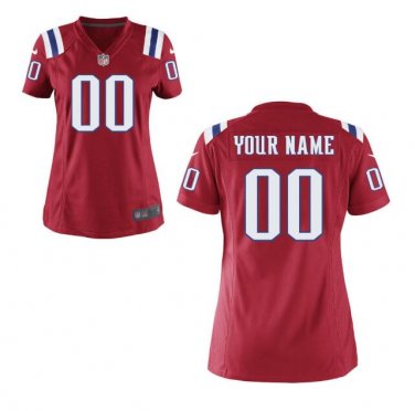Custom New England Patriots Game Player Jersey Women's Red