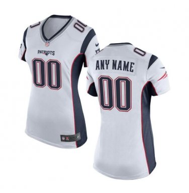 Custom New England Patriots Game Player Jersey Women's White