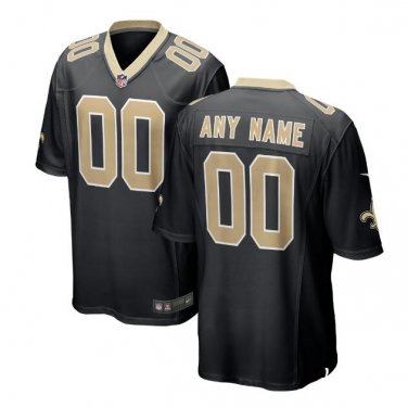Custom New Orleans Saints Game Player Jersey Men's Black