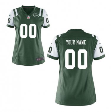 Custom New York Jets Game Player Jersey Women's Green