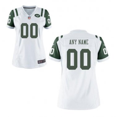 Custom New York Jets Game Player Jersey Women's White