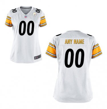 Custom Pittsburgh Steelers Game Player Jersey Women's White