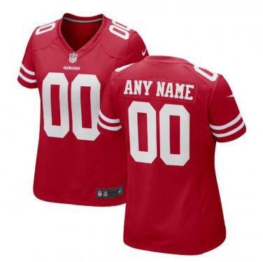 Custom San Francisco 49ers Game Player Jersey Women's Red
