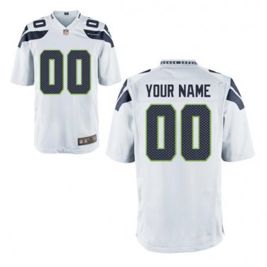 Custom Seattle Seahawks Game Player Jersey Men's White