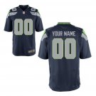 Custom Seattle Seahawks Game Player Jersey Men's Navy
