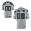 Custom Seattle Seahawks Game Player Jersey Men's Gray