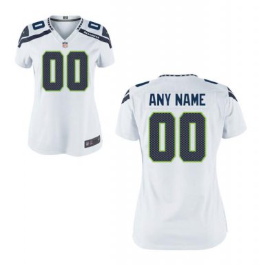 Custom Seattle Seahawks Game Player Jersey Women's White