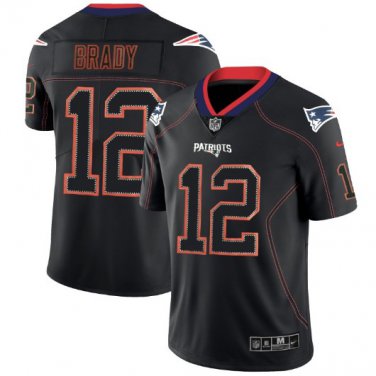 Tom Brady #12 New England Patriots Limited Player Jersey Men's Black Shadow Size S
