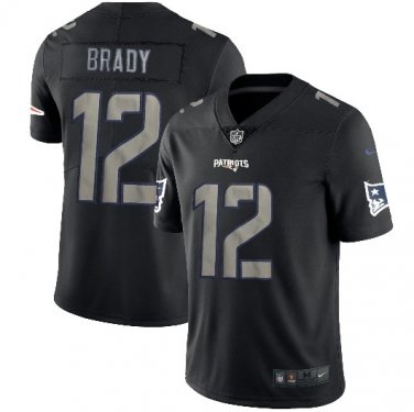 Tom Brady #12 New England Patriots Limited Player Jersey Men's Black Hyphenation Size XXL