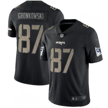 Rob Gronkowski #87 New England Patriots Limited Player Jersey Men's Black Hyphenation Size XXXL