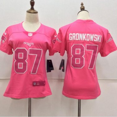 Rob Gronkowski #87 New England Patriots Limited Player Jersey Women's Pink Size XL