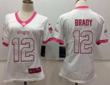 Tom Brady #12 New England Patriots Limited Player Jersey Women's White Size XXL