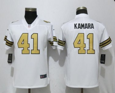 Alvin Kamara #41 New Orleans Saints Color Rush Limited Player Jersey Women's White Size L