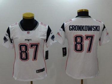 Rob Gronkowski #87 New England Patriots Limited Player Jersey Women's White Size XL