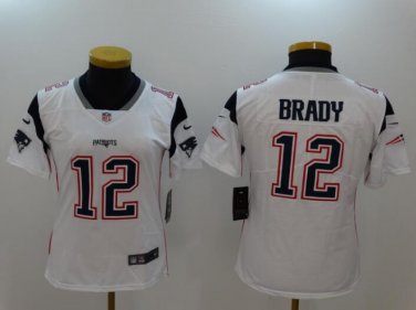 Tom Brady #12 New England Patriots Rush Limited Player Jersey Women's White Size XL