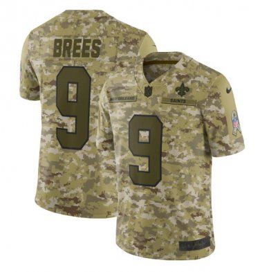 Drew Brees #9 New Orleans Saints Salute to Service Limited Jersey Men's Camo Size XXL