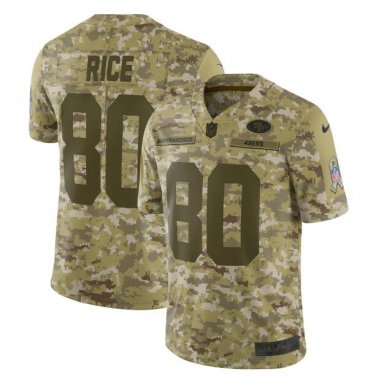 Jerry Rice #80 San Francisco 49ers Salute to Service Limited Jersey Men's Camo Size XXL