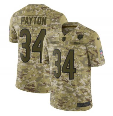 Walter Payton #34 Chicago Bears Salute to Service Limited Jersey Men's Camo Size XXL