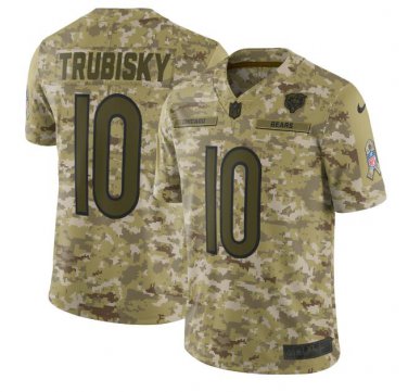 Mitchell Trubisky #10 Chicago Bears Salute to Service Limited Jersey Men's Camo Size L