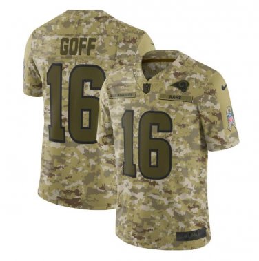 Jared Goff #16 Los Angeles Rams Salute to Service Limited Jersey Men's Camo Size XXXL