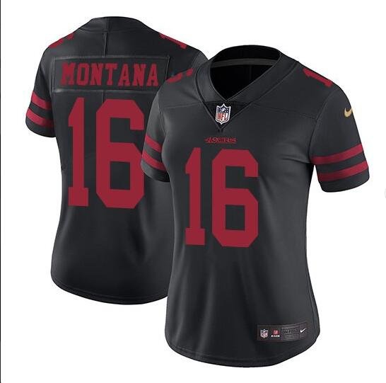 Joe Montana #16 San Francisco 49ers Limited Player Jersey Women's Black ...