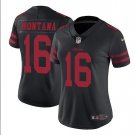 Joe Montana #16 San Francisco 49ers Limited Player Jersey Women's Black Size L